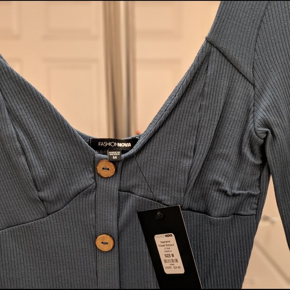 Fashion Nova Stephanie Ribbed Bodysuit - Picture 2 of 2